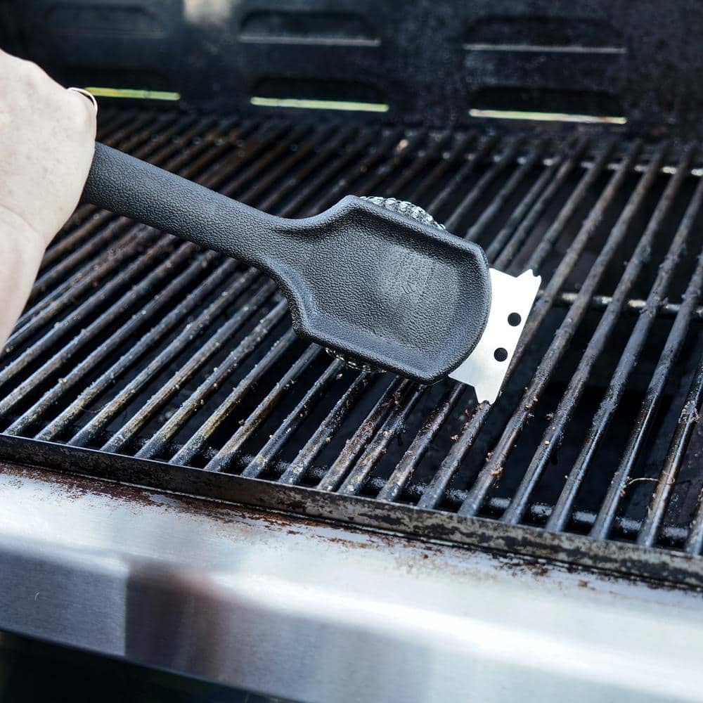 Even Embers Steel Wool Grill Brush with Long Handle