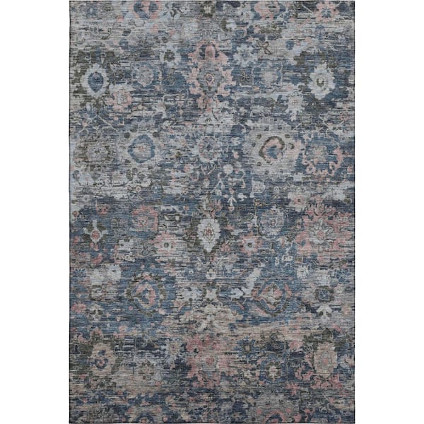 Mayfield Premium Machine Washable Abstract AMF2430 Denim 10 ft. x 14 ft. Area Rug