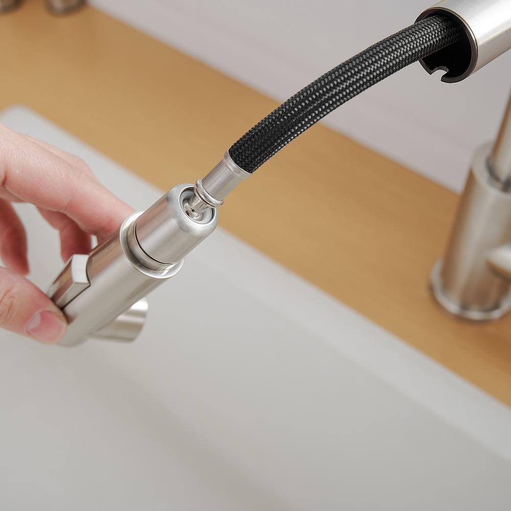 Brushed Nickel Single Handle Pull Down Kitchen Faucet with Ceramic Disc Valve