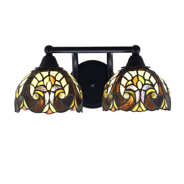 Unbranded Madison 8.5 in. 2-Light Matte Black Vanity Light