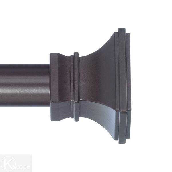 Art Decor 120 in. Single Curtain Rod in Dark Reddish Brown with Finial