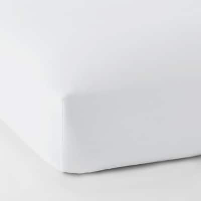 Legends Luxury White Solid Egyptian Cotton Sateen Full Fitted Sheet