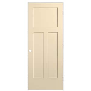 32 in. x 80 in. 3-Panel Winslow Left-Hand Hollow Core Golden Haystack Molded Composite Single Prehung Interior Door