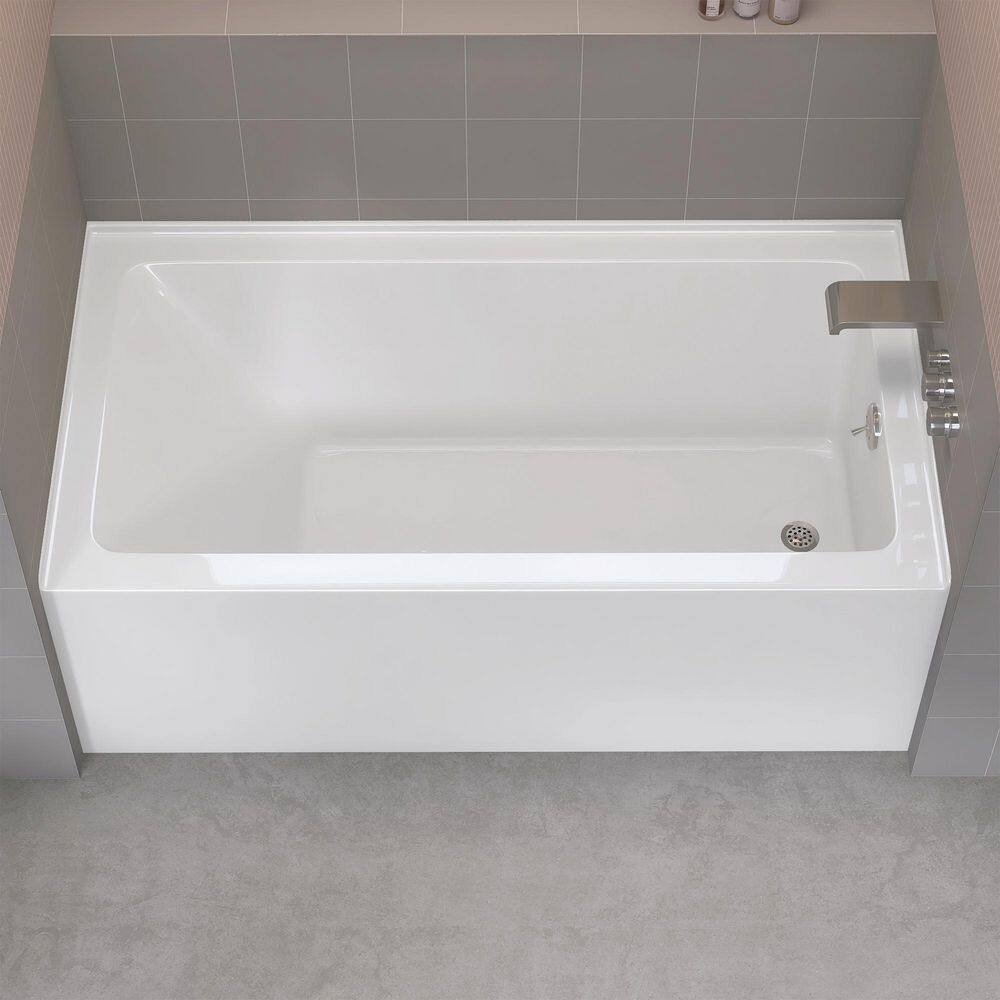 Tco 59.75 in. x 32 in. Apron Front Soaking Bathtub with Right Drain Hole Acrylic Alcove Single Skirt Walk-in Tub White price history on PriceWatchPro