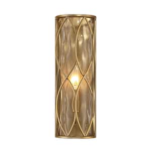 Snowden 1-Light Burnished Brass Wall Sconce with Clear Glass Shade