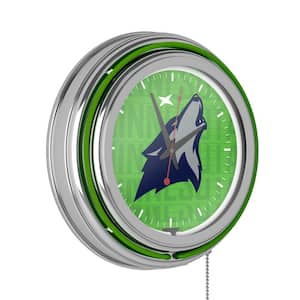 Minnesota Timberwolves Green City Lighted Analog Neon Clock