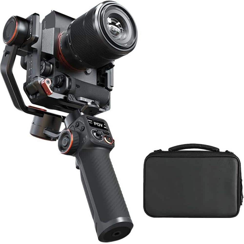 OBJLGEV Camera Stabilizer Kit with AI Tracker and Magnetic Fill Light 3-Axis Gimbal for Smartphones and Mirrorless Cameras
