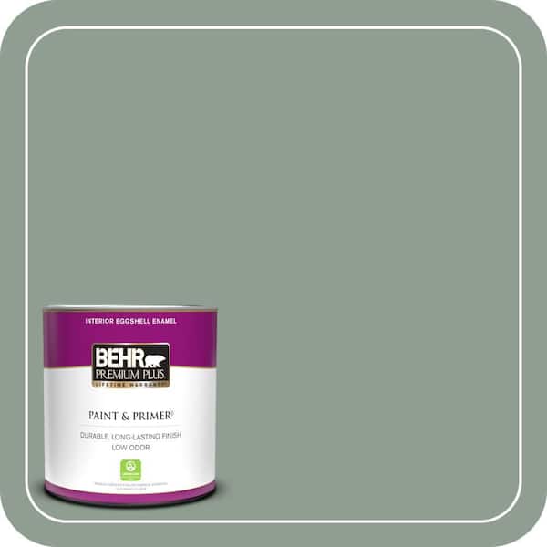 BEHR PREMIUM PLUS 1 qt. #ICC-104 Balsam Fir Eggshell Enamel Low Odor Interior Paint & Primer
