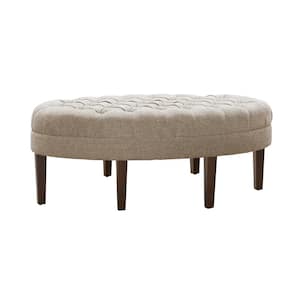 Chase Linen Fabric Surfboard Tufted Ottoman