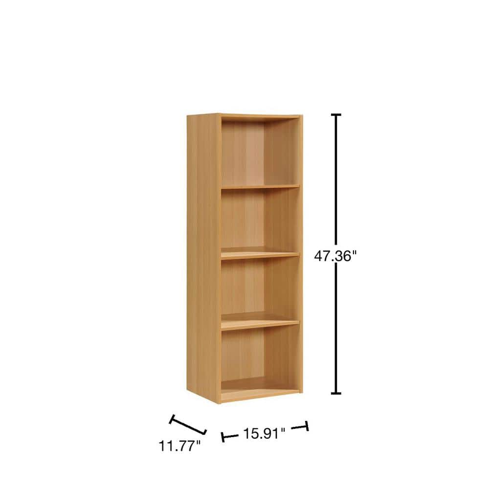 Beech 47-Inch 4-Shelf Bookcase for Kids and Toys