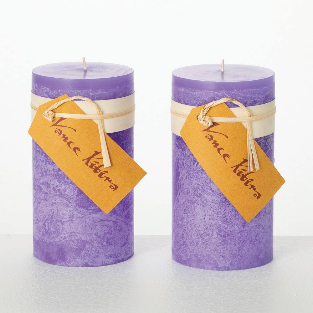 Vance Kitira 6 in. Wisteria Pillar Candles Set of 2 CT246WISKIT The
