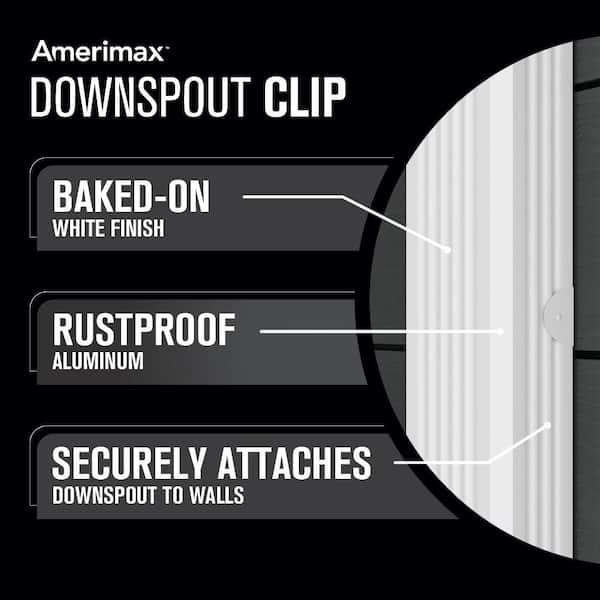 2 in. x 3 in. White Aluminum Downspout Clip