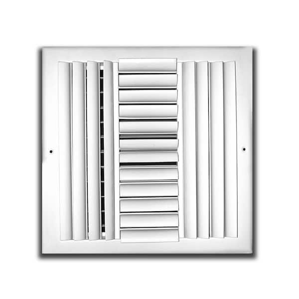 Everbilt 12 in. x 12 in. 4-Way Aluminum Adjustable Curved Blade Wall/Ceiling Register