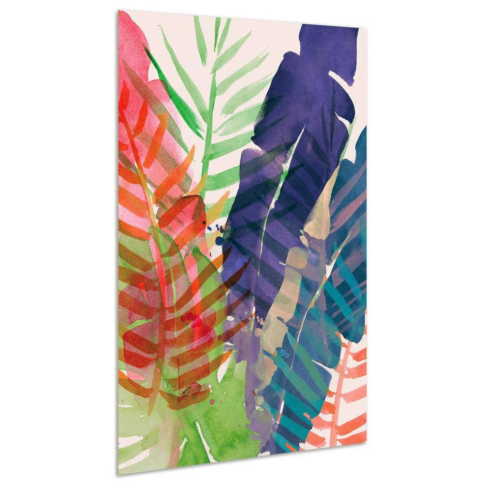 Electric Palms Multicolor Frameless Tempered Glass Wall Art, 48" x 32"