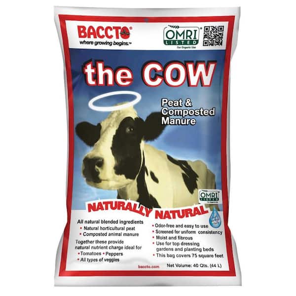 BACCTO Baccto 1640 Wholly Cow Horticultural Compost and Manure, 40 Qt.