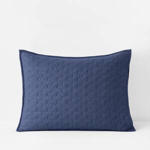 Air Layer Blue Cotton Blend Standard Sham