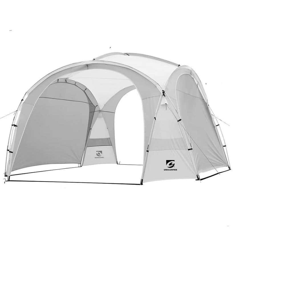 12 ft. x 12 ft. White Camping Pop Up Tent UPF50+with Ground Pegs and ...