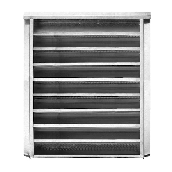 Gibraltar Building Products 18 in. x 24 in in. Rectangular Silver Galvanized Steel Built-in Screen Gable Louver Vent