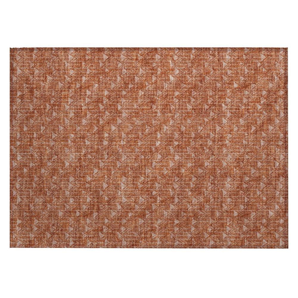 Terracotta 2 ft. x 3 ft. Geometric Indoor/Outdoor Area Rug price history on PriceWatchPro