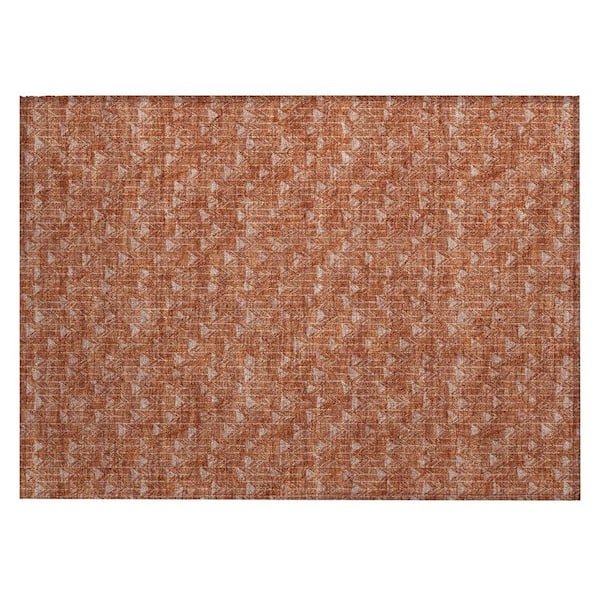 Terracotta 2 ft. x 3 ft. Geometric Indoor/Outdoor Area Rug