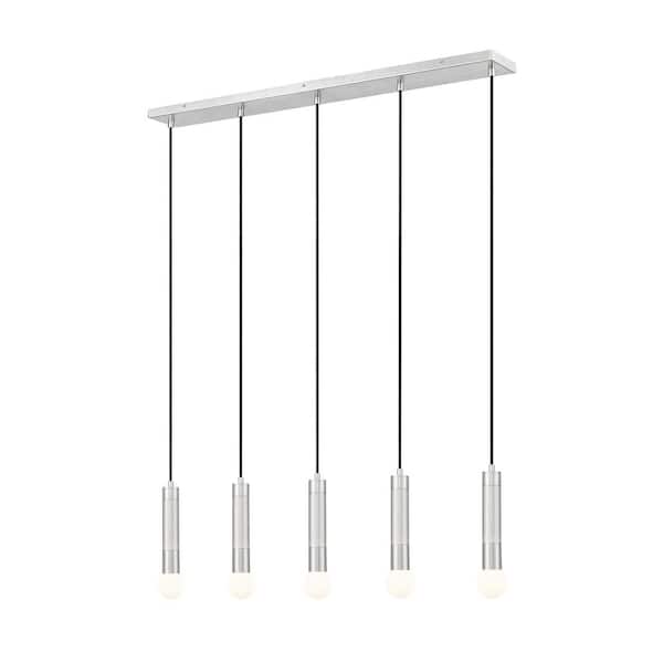 Stari 5 Light Brushed Nickel Chandelier for Indoor Use with No Bulbs Included