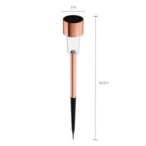 12.2 in. Bronze Outdoor Integrated LED Landscape Solar Path Lights (12-Pack)