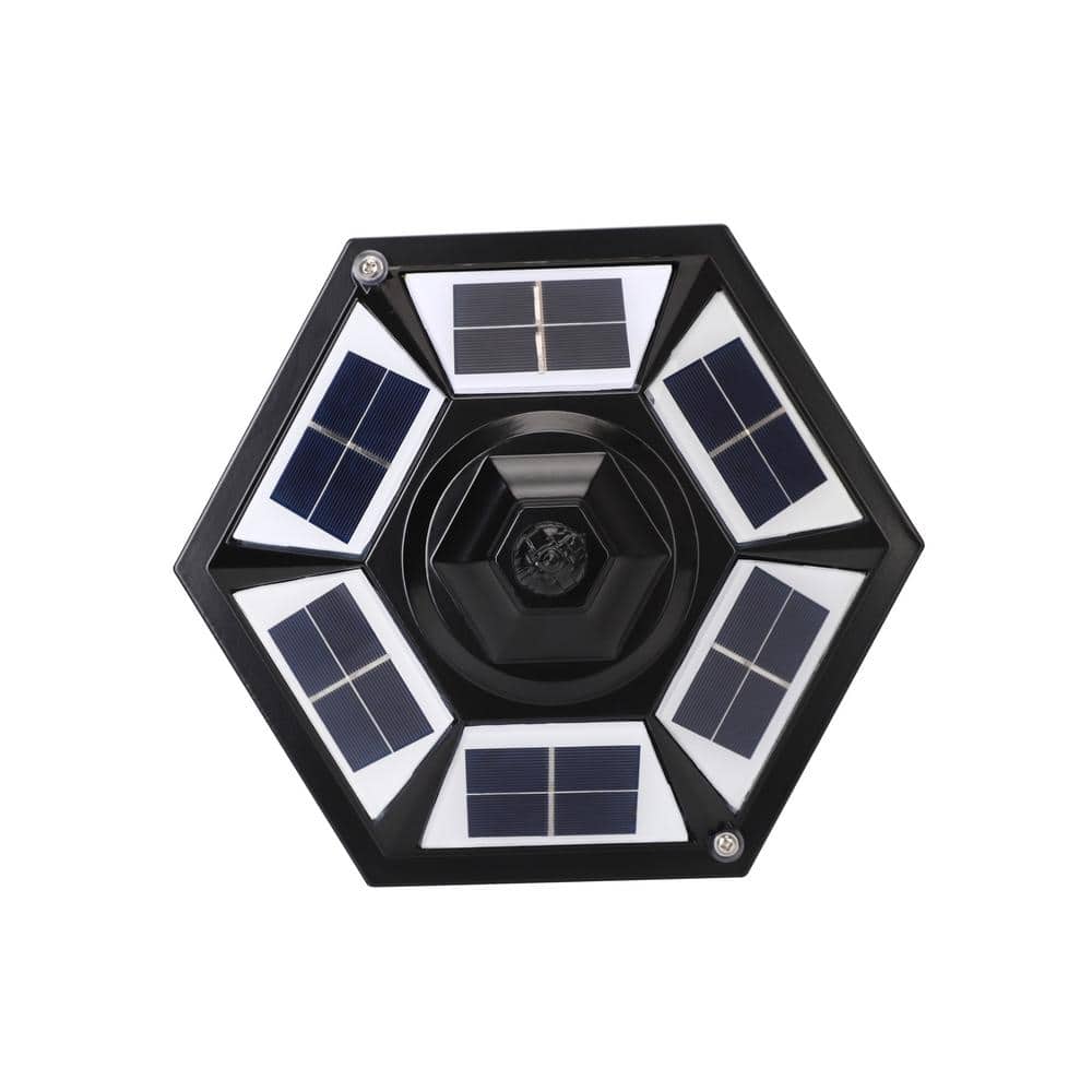Black Aluminum Solar Post Light with Clear Glass