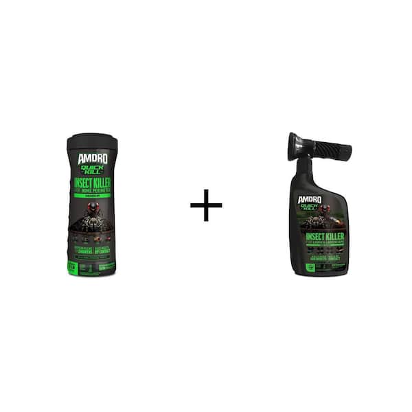 Quick Kill Outdoor Insect Killer Combo: 2 lb Granules and 32 oz Ready to Spray, 3-Month Control