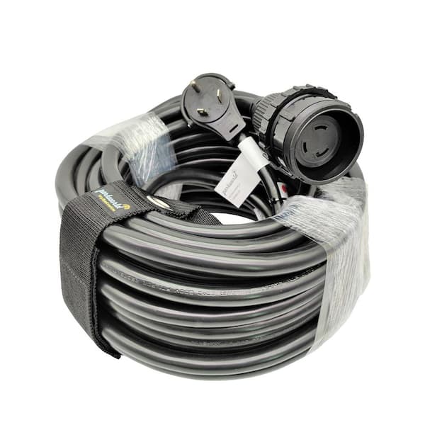 parkworld 100 ft. 10/3 RV 30 Amp 125-Volt TT-30P to L5-30R RV/Marine Shore Power Extension Cord (TT-30P to L5-30R), Black