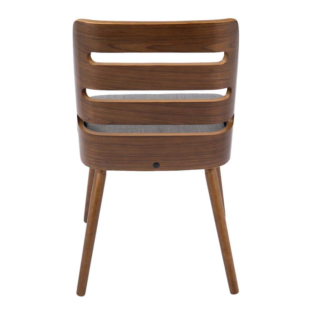 Trevi Gray & Walnut Upholstered Ladderback Side Chair