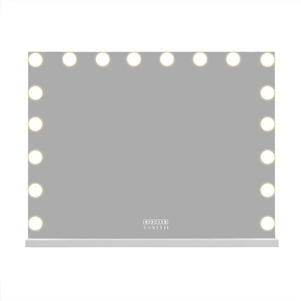 Vanitii Vanitii 35.4 in. W x 26.7 in. H Large Rectangular Bluetooth LED