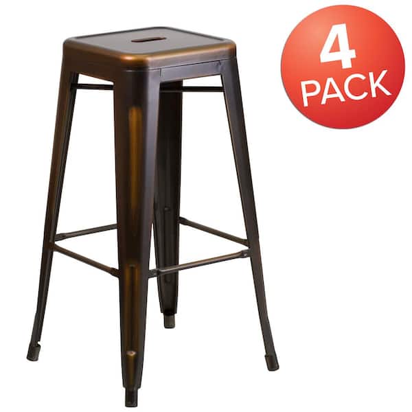 Carnegy Avenue Stackable Metal Outdoor Bar Stool (4Pack) CGAET165208