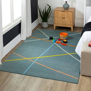 Lines Grey 4 ft. x 6 ft. Area Rug