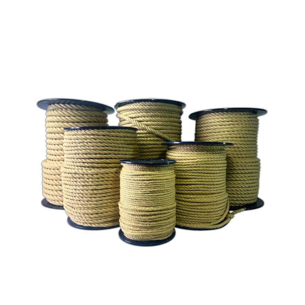 SGT KNOTS 5/8 in. x 10 ft. Twisted PolyHemp Rope RH-PH-58x10 - The Home ...