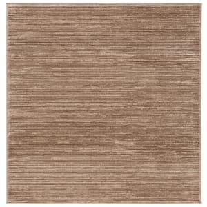 Vision Light Brown 4 ft. x 4 ft. Square Solid Area Rug