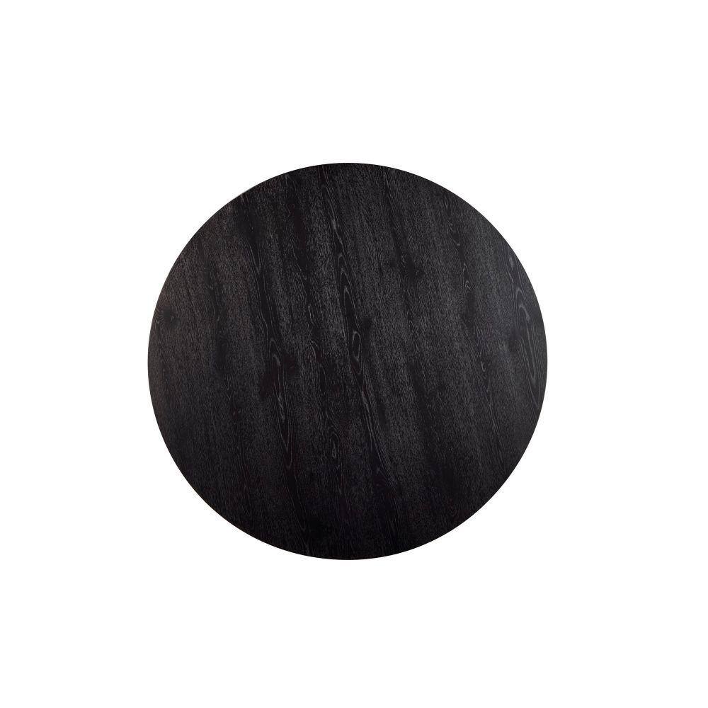 59" Dark Brown Rubberwood Round Dining Table