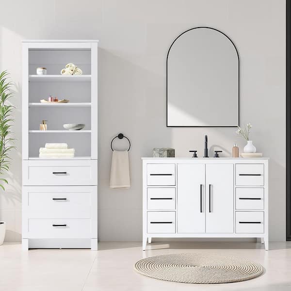 TIMELESS HOME 24 in. W x 18 in. D x 65 in. H White Freestanding