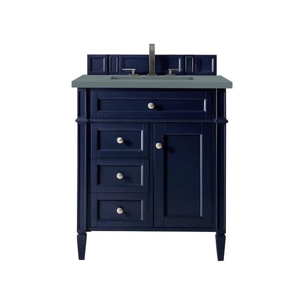 James Martin Vanities Brittany 30.0 in. W x 23.5 in. D x 34 in. H Bathroom Vanity in Victory Blue with Cala Blue Quartz Top