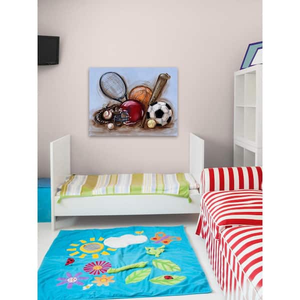 Unbranded 40 in. H x 52 in. W "Varsity Gear" by Reesa Qualia Printed Canvas Wall Art