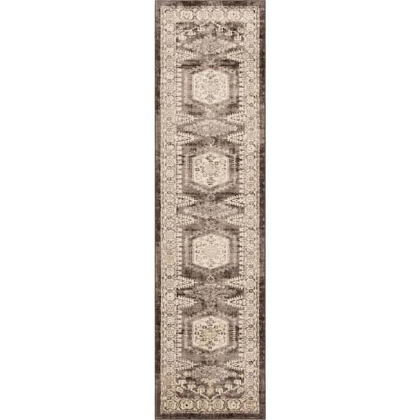 Unique Loom Utopia Larissa Dark Brown 2' 7 x 10' 0 Area Rug