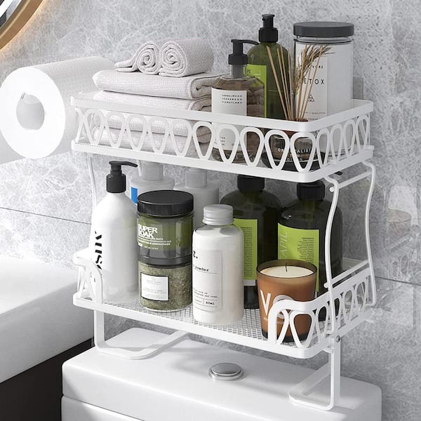 DIYA SALES 2 PCS Bathroom Self Adhesive Shelf Storage Organizer / Wall Rack,  Shelves, Stand / Home, Washroom