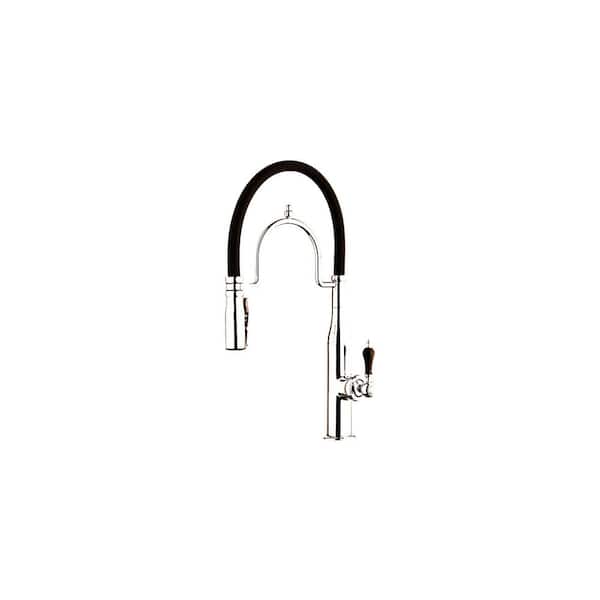 Botticelli Single Handle Brushed Nickel 18.6 in. H Pull Down Sprayer Kitchen Faucet with 180° Swivel Spout