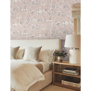 Passion Flower Toile Orchid Wallpaper Roll