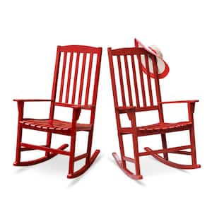 Thames Red Wood Outdoor Rocking Chair (Set Of 2)