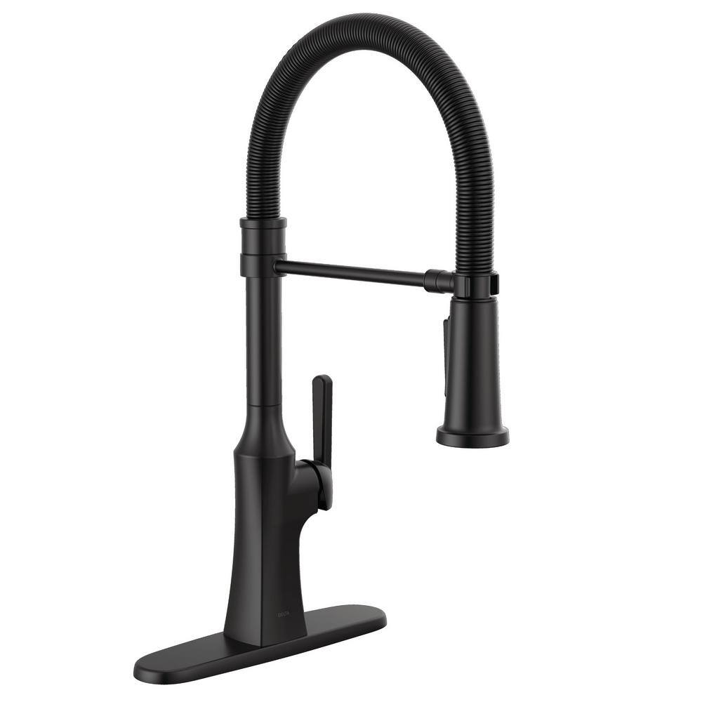 Matte Black Zinc Single Handle Pull Down Kitchen Faucet