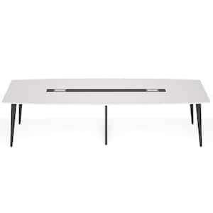 Capen 94.4 in Rectangular White Wood Computer Desk Conference Table Meeting Seminar Table