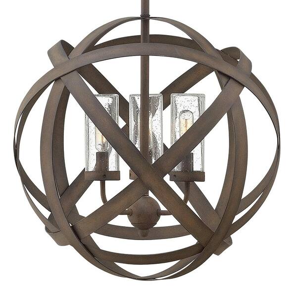 Hinkley Carson Vintage Iron Five-Light LED Outdoor Pendant 29705VI