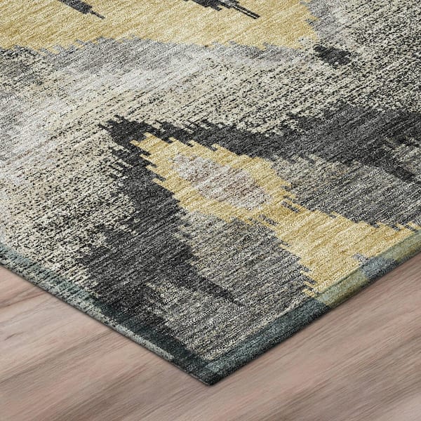 Chantille Machine Washable Indoor/Outdoor Abstract ACN2926 Black 10 ft. x 14 ft. Area Rug