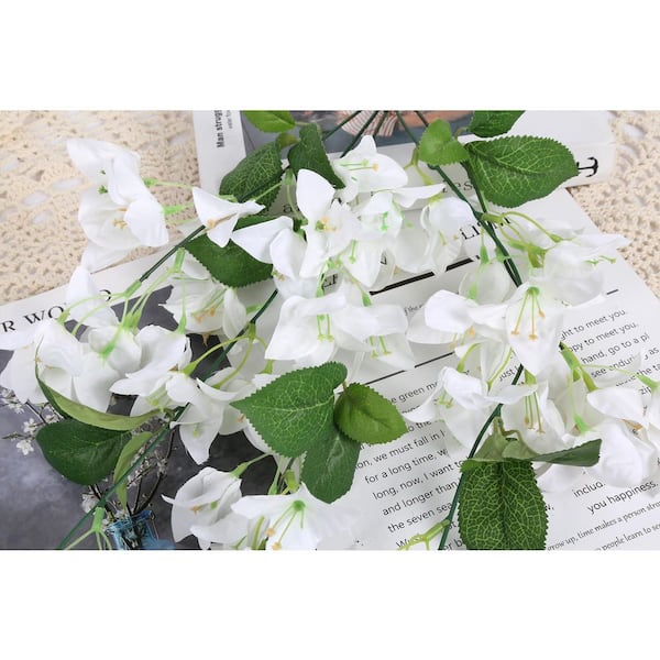 1.5 in. 29.13 in. White Artificial Bougainvillea Plant UV