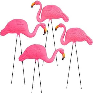 Large Bright Pink Flamingo Yard Ornament/Flamingo Garden Statue/Pink Flamingo Garden Yard Decor (Pack of 4)